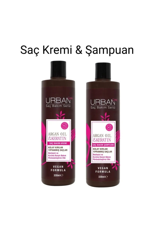 Argan&keratin Şampuan&saç Kremi 330ml 2li Set