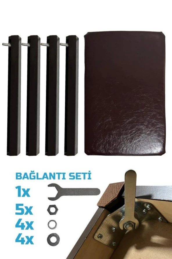 Midex TBX-144SR Üst Kalite Piyano Taburesi Gizli Bölmeli Kahve Renk (32x54x48) - 3