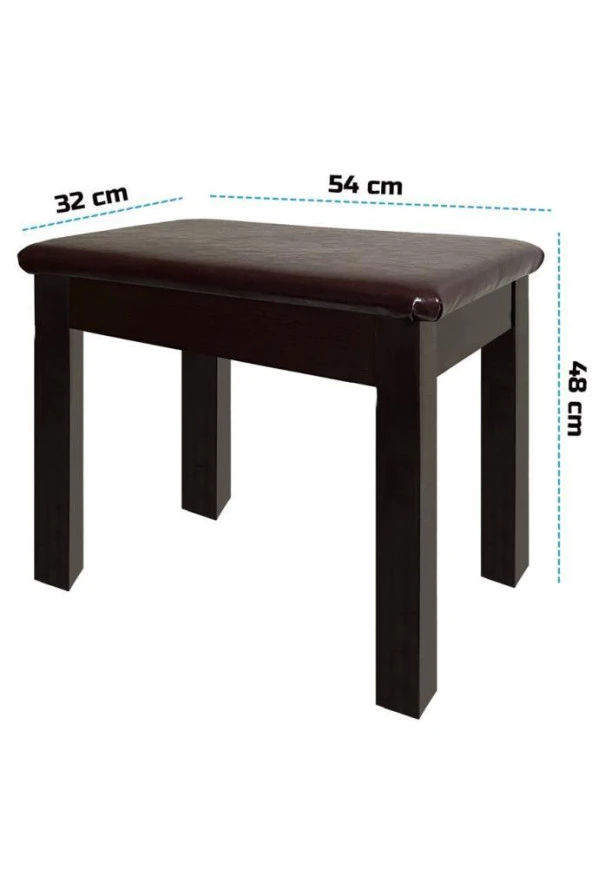 Midex TBX-144SR Üst Kalite Piyano Taburesi Gizli Bölmeli Kahve Renk (32x54x48) - 4