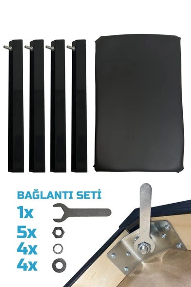 Midex TBX-144BK Üst Kalite Piyano Taburesi Gizli Bölmeli Siyah Renk (32x54x48) - Resim 3