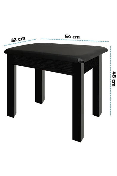 Midex TBX-144BK Üst Kalite Piyano Taburesi Gizli Bölmeli Siyah Renk (32x54x48) - Resim 4