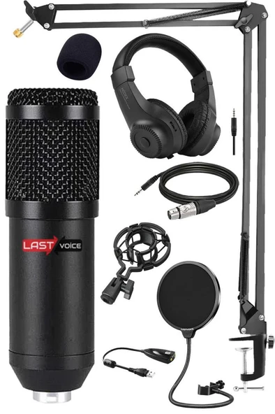 Lastvoice BM800K Mikrofon Seti (Stand Filtre 7.1 Ses Kartı Kulaklık) ürün görseli 1
