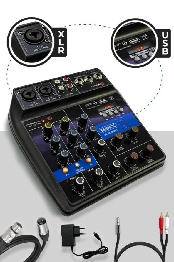 Midex İmpressive Paket-1 Stüdyo Ekipmanları Kayıt Seti (Monitör Mikrofon Mikser) - 2