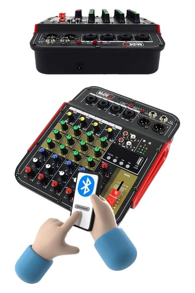 Midex Vokal Paket-1 MX2020 Mikrofon ve MDX-04FXU Stüdyo Mikseri Kulaklık Full Set - Resim 2