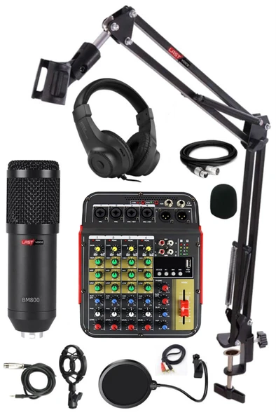 Lastvoice Rec Paket-2 BM800 Mikrofon Phantomlu Mikser Kulaklık Stand Filtre Set ürün görseli 1