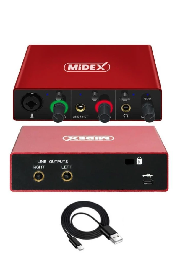 Midex MX2020-GLX-500 PRO Midex Ses Kartı ve Condenser Mikrofon Stand Filtre Set - Resim 4