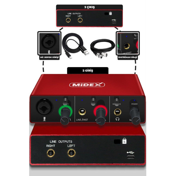 Midex CX1 Mikrofon + GLX-500 PRO Stüdyo Ses Kartı Seti - 3