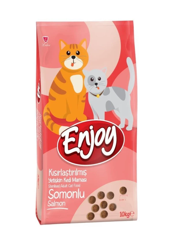 Enjoy Somonlu Kısırlaştırılmış 10 kg Yetişkin Kedi Maması