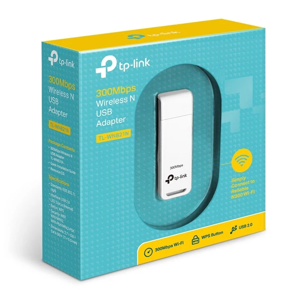 Tp-Link TL-WN821N 300Mbps USB Wi-Fi Adaptör Wireless Alıcı