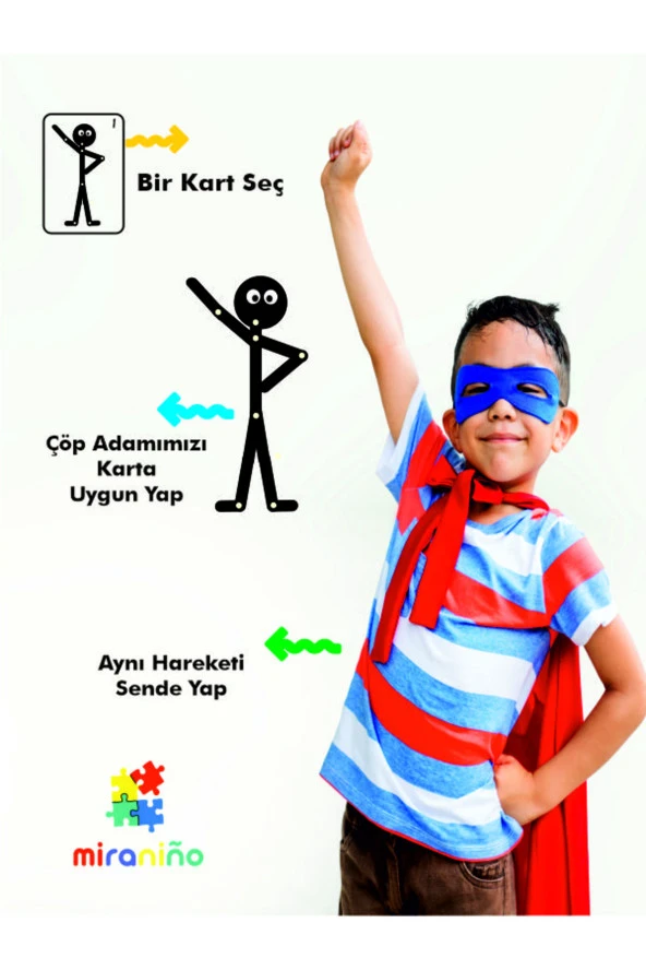 5'i 1 Yerde Ahşap Eğitici Montessori Çöp Adam Yapboz Aktivite Eğitici Oyuncak - Resim 2