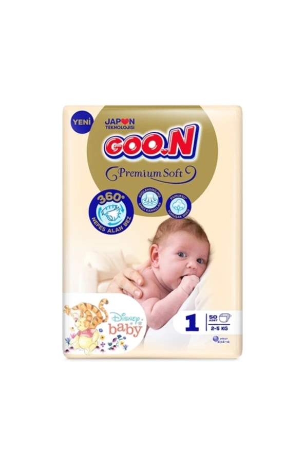 Goon Premium Soft Bebek Bezi Yenidoğan 1 Beden 50