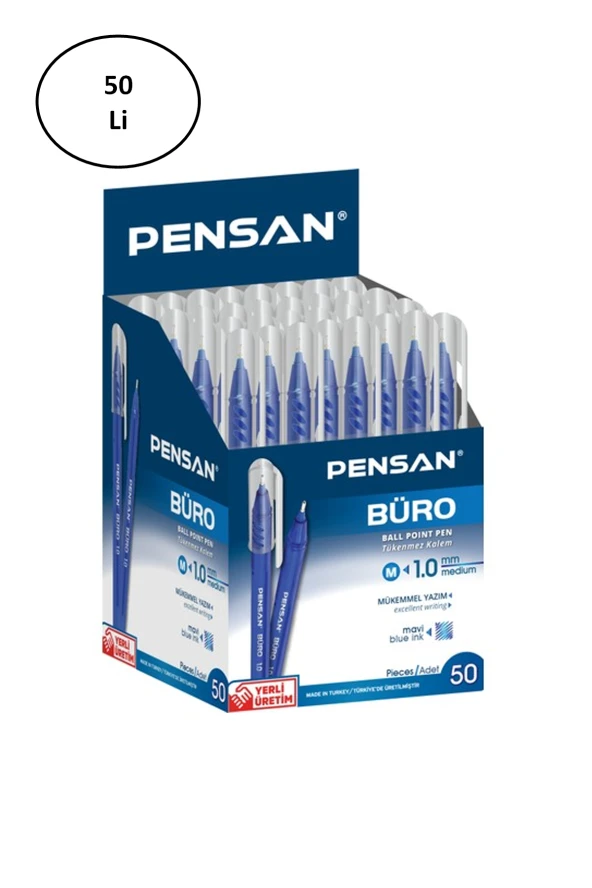 Pensan Tükenmez Kalem 2270 Büro Tipi 1 Mm Mavi 50li