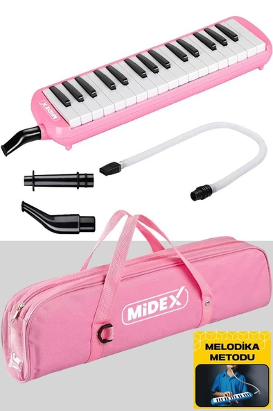 Midex ML-32PK Pembe Melodika Seti 32 Tuşlu METOD HEDİYE (Tuşlarda Nota Yazmaktadır) ürün görseli 1