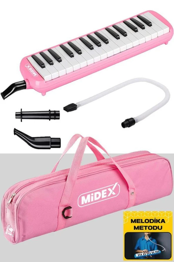 Midex ML-32PK Pembe Melodika Seti 32 Tuşlu METOD HEDİYE (Tuşlarda Nota Yazmaktadır)