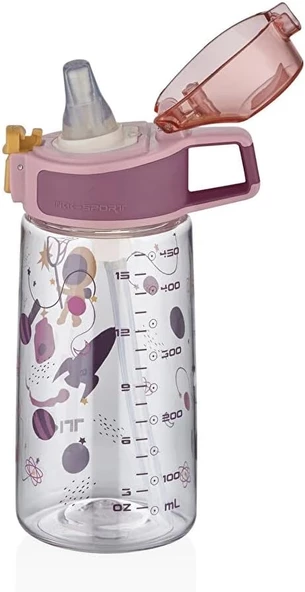 Vagonlife TKK T-3002 Pembe 500ml Desenli Kalın Isırılamaz Matara - 2