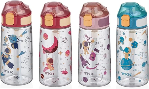 Vagonlife TKK T-3002 Kırmızı 500ml Desenli Kalın Isırılamaz Matara - 4