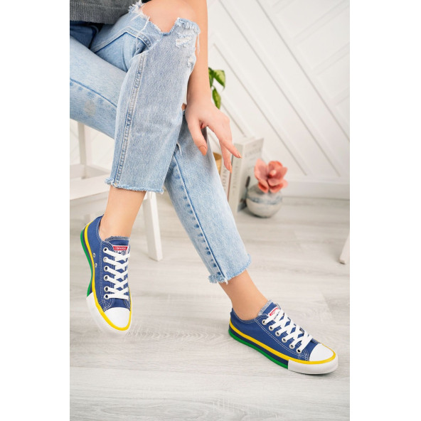 CONVERSE LACİVERT SARI YEŞİL BANT