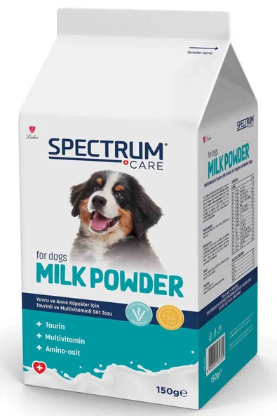 Spectrum Care Yavru Köpekler için Taurin ve Multivitaminli Süt Tozu 150 Gr SKT:10/25