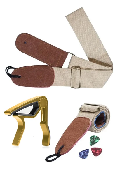 Midex HG22C Krem Renk Gitar Omuz Askısı Metal Capo Pena Paketi - 2