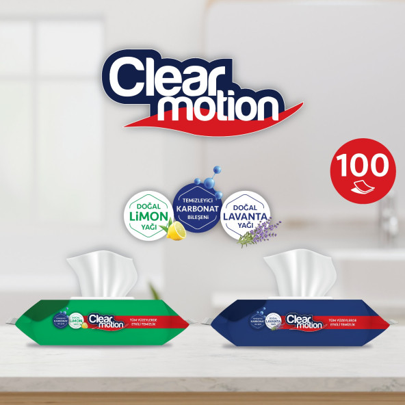 CLEAR MOTION YUZEY TEMIZLEME HAVLUSU 2 ADET (DOĞAL LİMON YAĞI & DOĞAL LAVANTA YAĞI) - 3