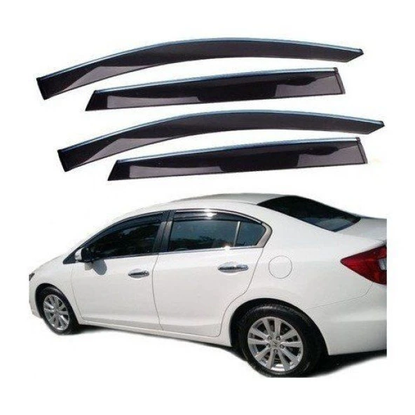 Honda Civic Uyumlu Fb7 Cam Rüzgarlığı Krom Çıtalı 2012+ Sunplex - 1