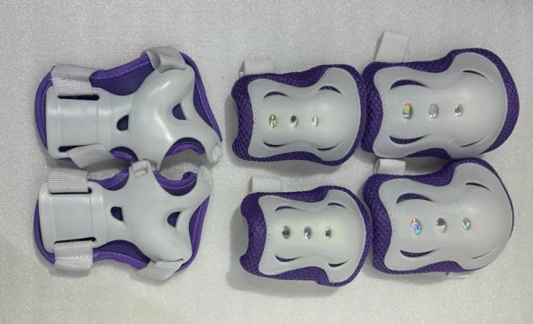 TEX ÇOCUK DİZLİK DİRSEKLİK SET   - LİLA BEYAZ