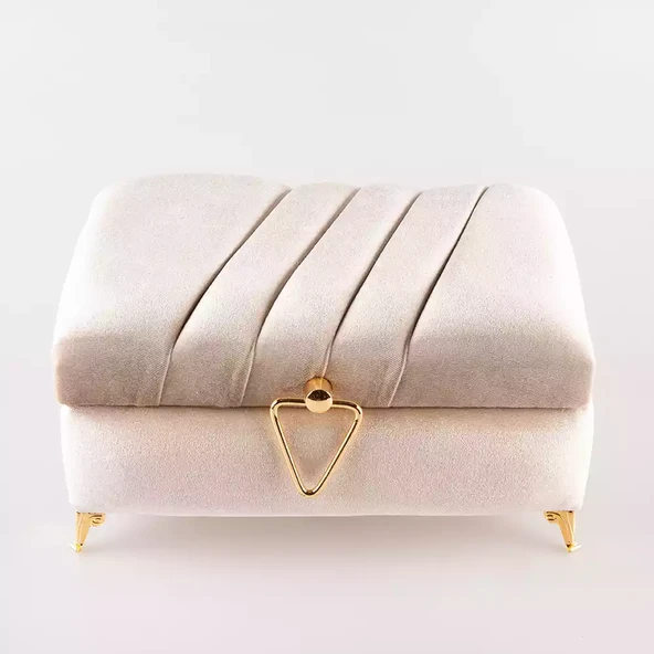 Çizgili Kutu Çeyizlik, Şal + Seccade + Tesbih + Kuran Hediye Seti (Orta B. Kadife, Vizon, Elif-Vav) - Resim 2