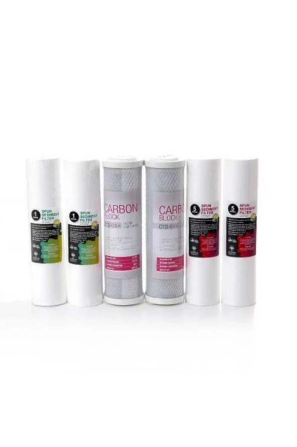 Su Arıtma Filtresi 6 Lı Blok Karbon Spun Filtre