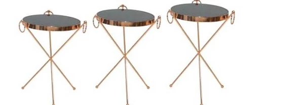 Brc Zigon Küpe13300 Metal Bakır roza renk ayak Kırılmaz Temper Siyah cam El Yapım - Resim 4