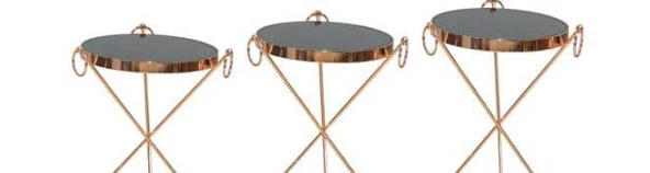 Brc Zigon Küpe13300 Metal Bakır roza renk ayak Kırılmaz Temper Siyah cam El Yapım - Resim 2