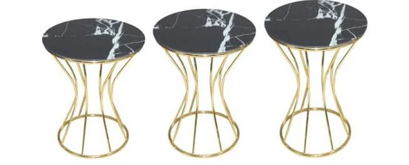 Brc KUM SAATİ 13396 Zigon Siyah Mermer Desen Temper cam Metal GOLD Renk El Yapım - Resim 2