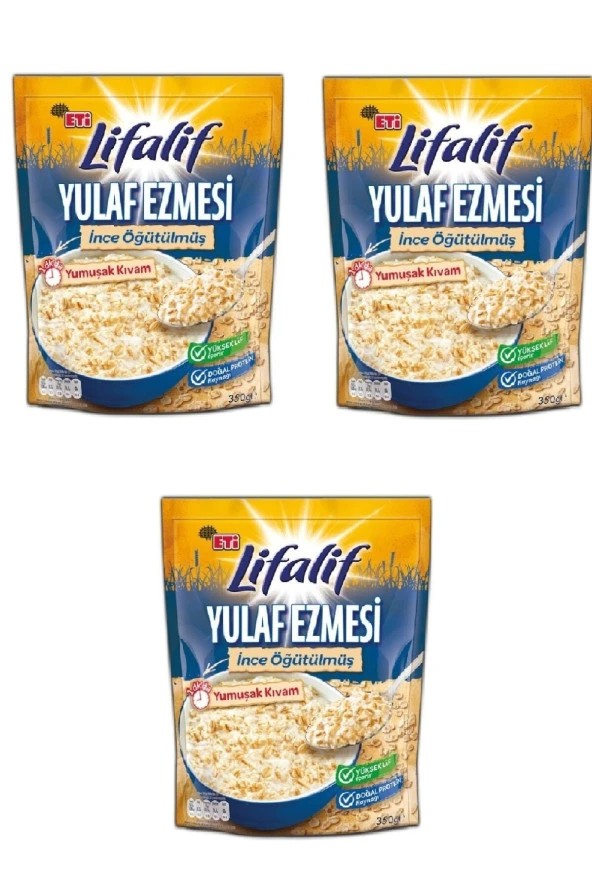 Eti Lifalif İnce Öğütülmüş Yulaf Ezmesi 350 Gr x 3 Adet - Resim 2