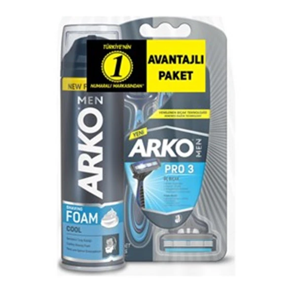 ARKO MEN T3 PRO 3 BIÇAKLI TIRAŞ BIÇAĞI 3LÜ & COOL