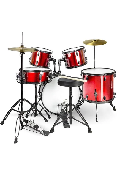 Midex CD900X-RD 22'' Yetişkin Akustik Bateri Davul Seti 22B-13T-12T-16F-14S (5 Parça) - Resim 2