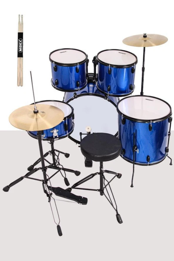 Midex CD900X-BL 22 Yetişkin Akustik Bateri Davul Seti 22B-13T-12T-16F-14S (5 Parça) - 3