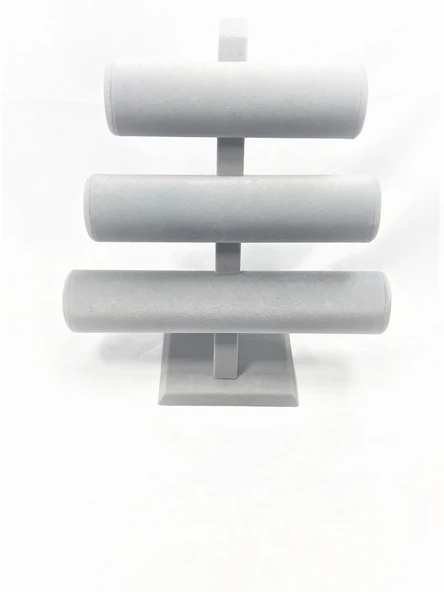 Üçlü T Gri Bileklik Saat Standı ürün görseli