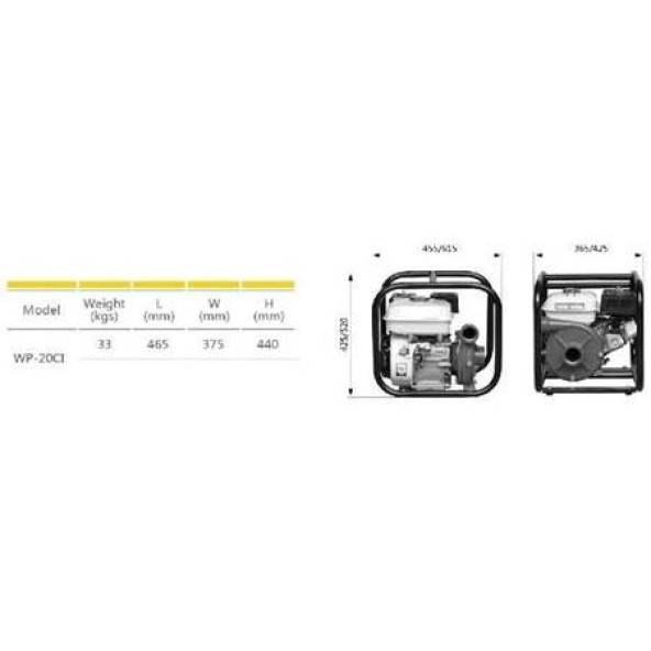 Garden Pro Wp-20Cı Yüksek Basınçlı Döküm Pompalı Su Motoru 70 Mt - 2