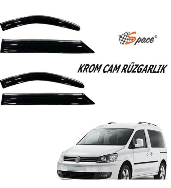 Krom Cam Uyumlu Rüzgarlığı 1.2Mm Volkswagen Caddy 2006-2012 2Li / Caru460