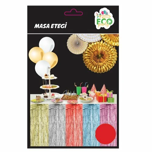 Masa Eteği Metalize 65*200cm Kırmızı - 1