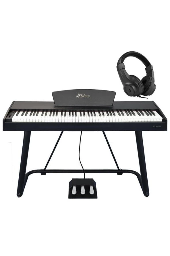 Midex PLX-125BK Taşınabilir Dijital Piyano Tuş Hassasiyetli 88 Tuş Bluetooth (Stand ve Kulaklık İle) - Resim 4