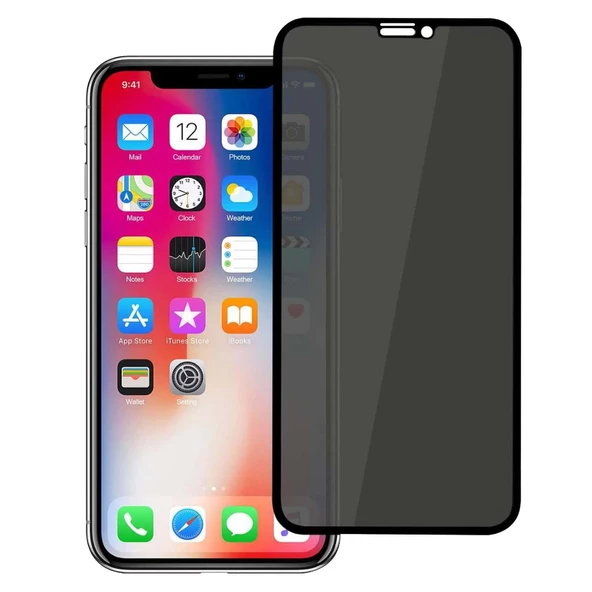 Vendas iPhone 11 Pro Uyumlu Super Hardness Privacy Gizleyen Hayalet Tempered Cam Ekran Koruyucu 3 Adet