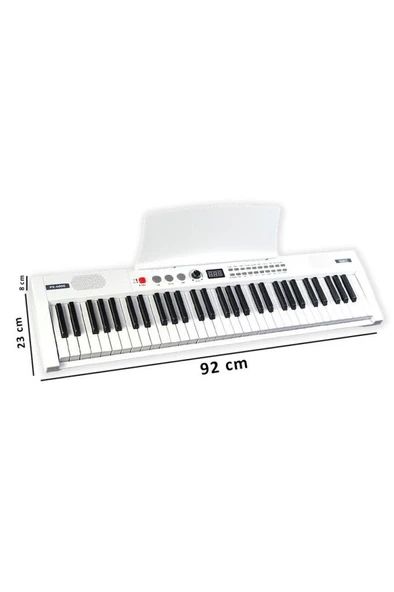 Midex PS4000WH-SET Tuş Hassasiyetli 61 Tuşlu Org Bluetooth USB Midi (Sustain Pedalı Çanta Kulaklık Stand METOD) - Resim 4