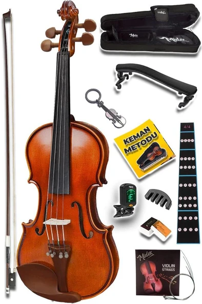 Midex GLA-124 Profesyonel Üst Kalite GÜL Ağacı Keman 4/4 Tam Boy (Yastık Tuner Yedek Tel Susturucu Çanta Yay Reçine) ürün görseli 1