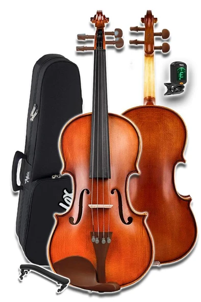 Midex GLA-124 Profesyonel Üst Kalite GÜL Ağacı Keman 4/4 Tam Boy (Yastık Tuner Yedek Tel Susturucu Çanta Yay Reçine) - Resim 3