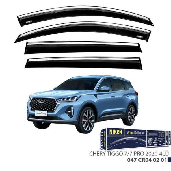 Chery Tiggo Uyumlu 7 Pro -2020 Kromlu Cam Rüzgarlığı 4Lü Parça - Resim 3