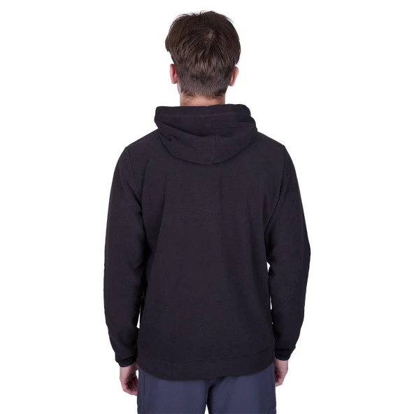 Alpinist Cliff Erkek Kapşonlu Polar Siyah (600509) - Resim 3