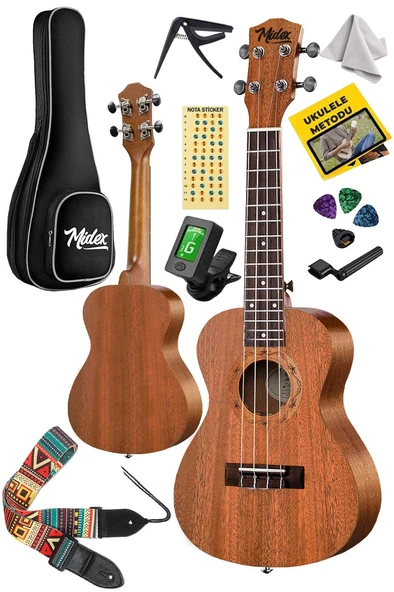 Midex SP-21MC Set Maun Soprano Ukulele (Softcase Tuner Capo Metod Nota Sticker Askı Pena) - 2