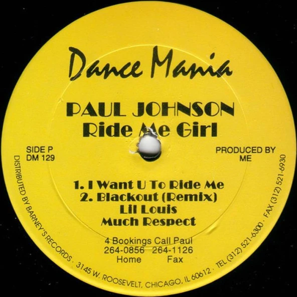 Dance Mania - Paul Johnson – Ride Me Girl / Now Suck It  Ghetto House Vinly Plak alithestereo