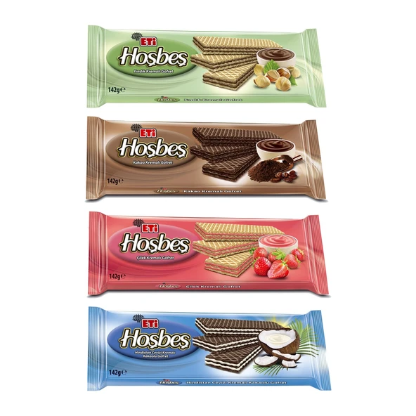 Eti Hoşbeş Gofret 142 gr 4 lü Karma Paket