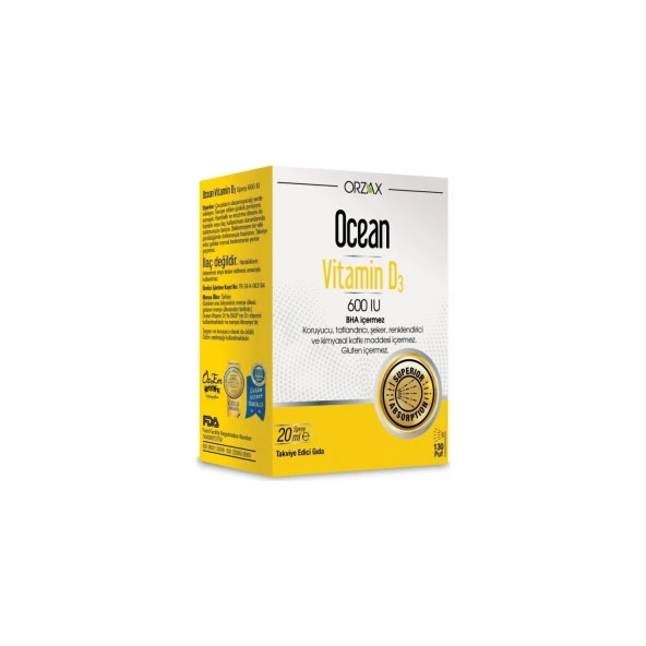 Ocean Vitamin D3 600 IU Oral Sprey 20 ml ürün görseli 1